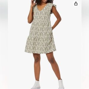 Goodthreads Peasant Cottagecore Short Flutter Sleeve Floral Linen Mini Dress NWT